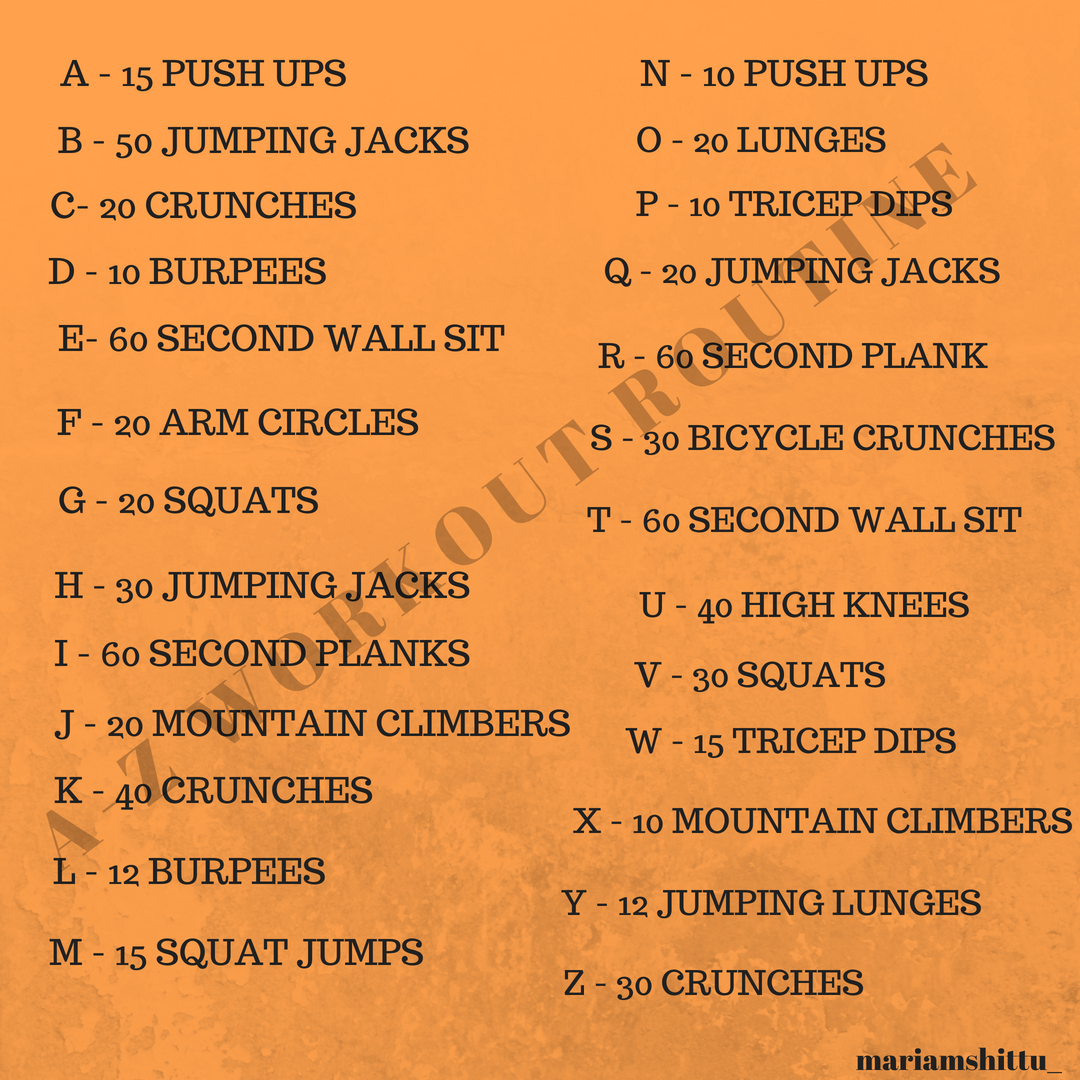 A-Z Workout Routine